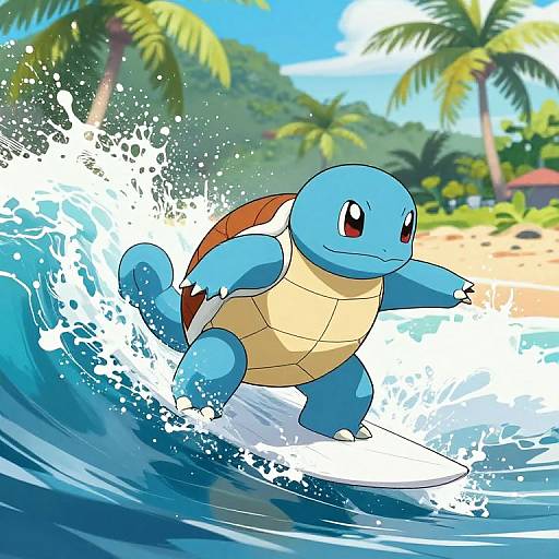 Wartortle Surfing on Tropical Waves