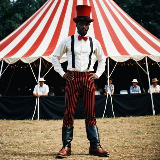 Circus Ringmaster in Red and Black Costume