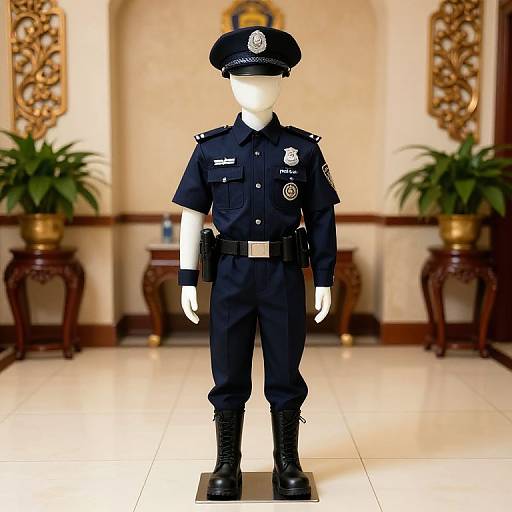 Mannequin in Police Uniform Display