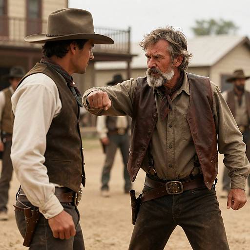 Classic Western Duel Between Two Men