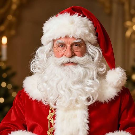 Male Santa Claus in Red and Gold
