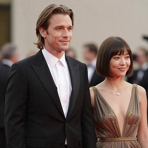 Elegant Couple Portrait with Blurred Background