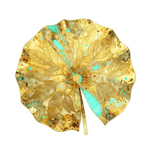 Fluorescent Water Lily Line Art