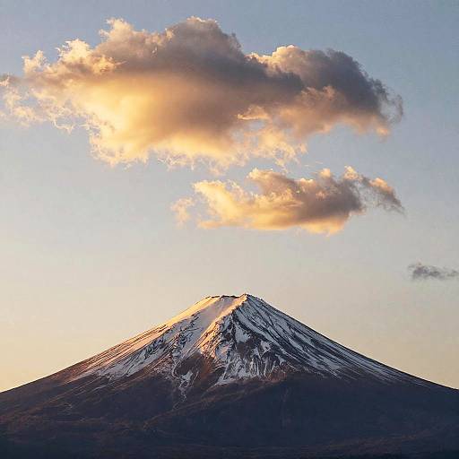 Watercolor Painting of Mount Fuji Sunset
