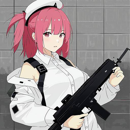 Illustration of Mp7 (girls' frontline), girls' frontline in the style of Saku (kudrove)