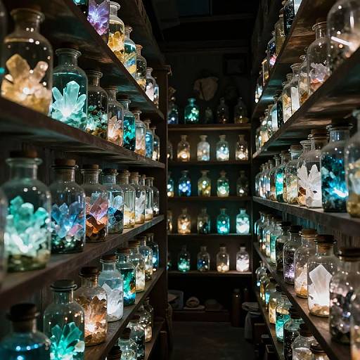 Mystical Chamber of Glowing Crystals