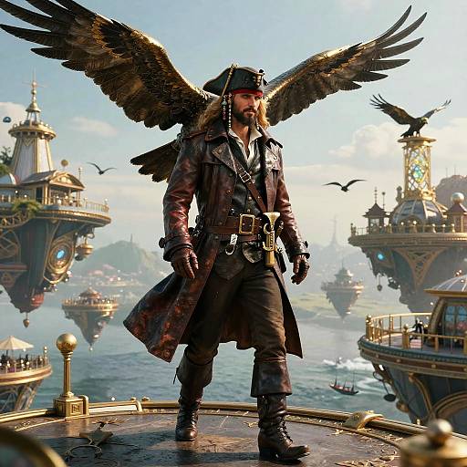 Sky Pirate Captain Fleeing Metal Harpy