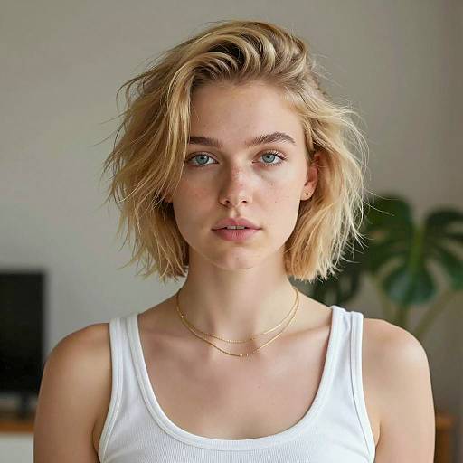 Portrait of a Young Woman with Blue Eyes