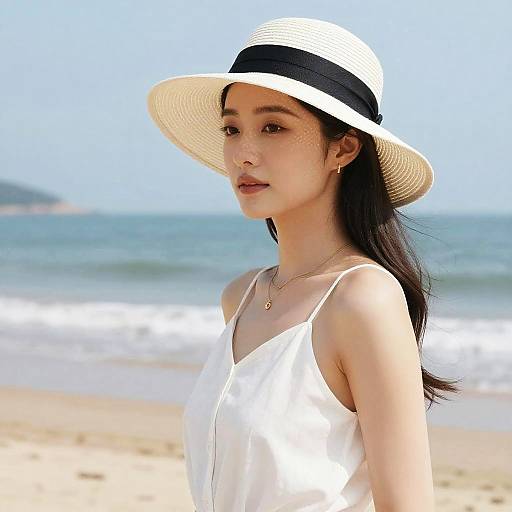 Elegant Woman by Serene Summer Beach