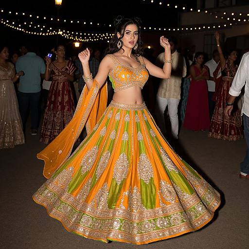 Vibrant Nighttime Indian Party Dance