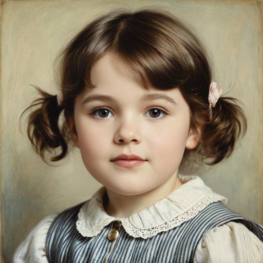 Vintage Child Portrait in Soft Pastels