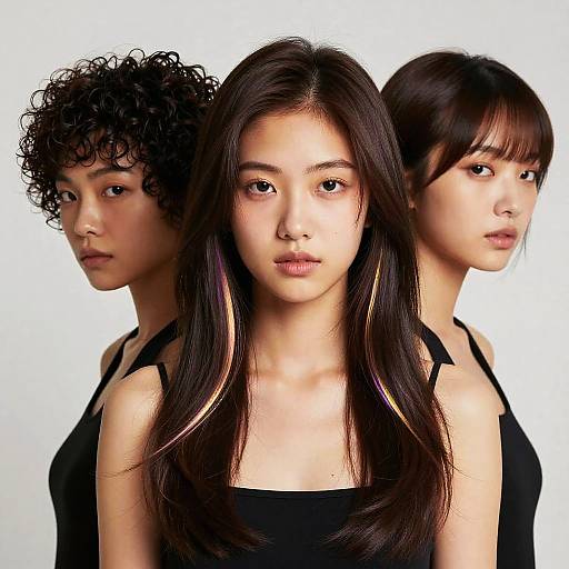 Portrait of Diverse Women with Stylish Haircuts