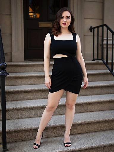 Curvy Woman in Chic Asymmetrical Outfit