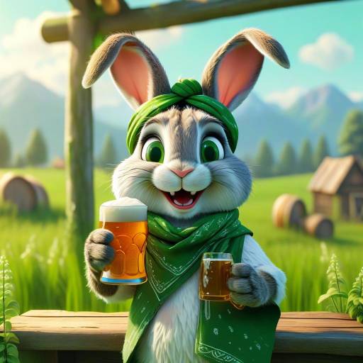 Playful 3D Cartoon Rabbit Character