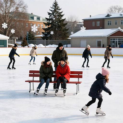 Winter Wonderland Ice Skating Scene