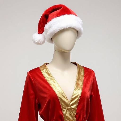 Festive Mannequin in Red and Gold