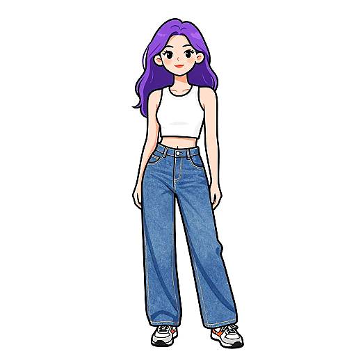 Casual Streetwear Woman in Denim