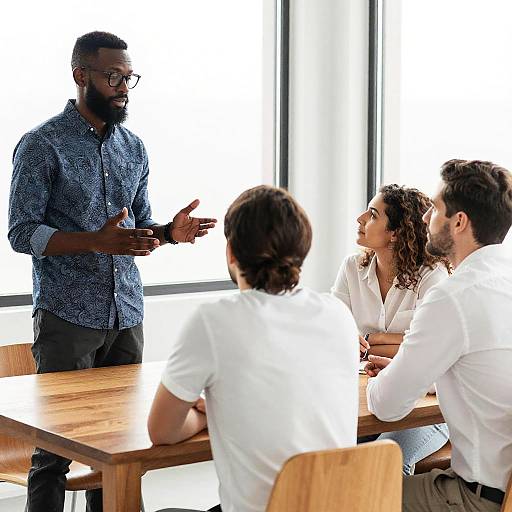 Diverse Team Meeting in Sunlit Room