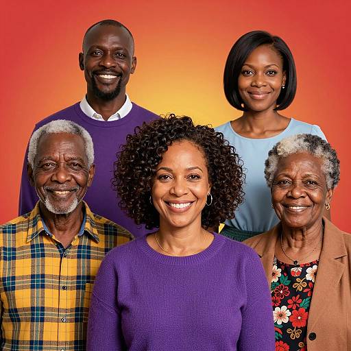 Smiling Multi-Generational Black Family Portrait