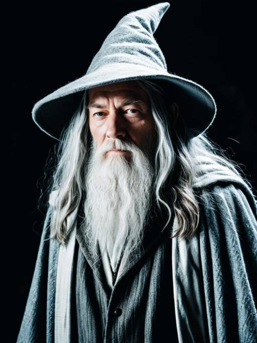 Man in Gandalf Costume Portrait