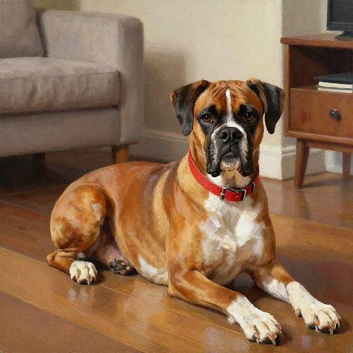 Charming Female Boxer Dog Portrait