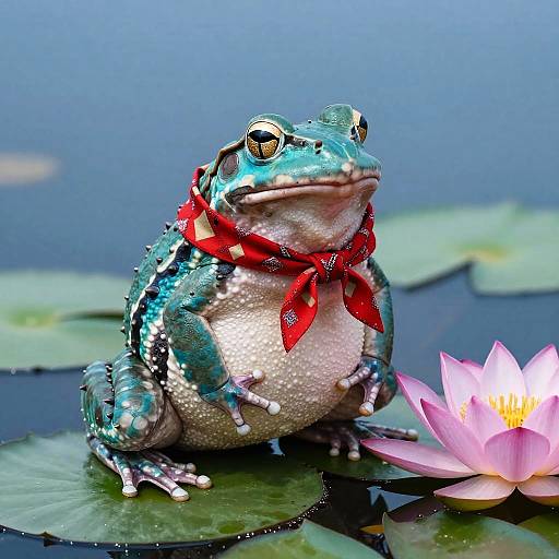 Geometric Frog on Lily Pad Jump