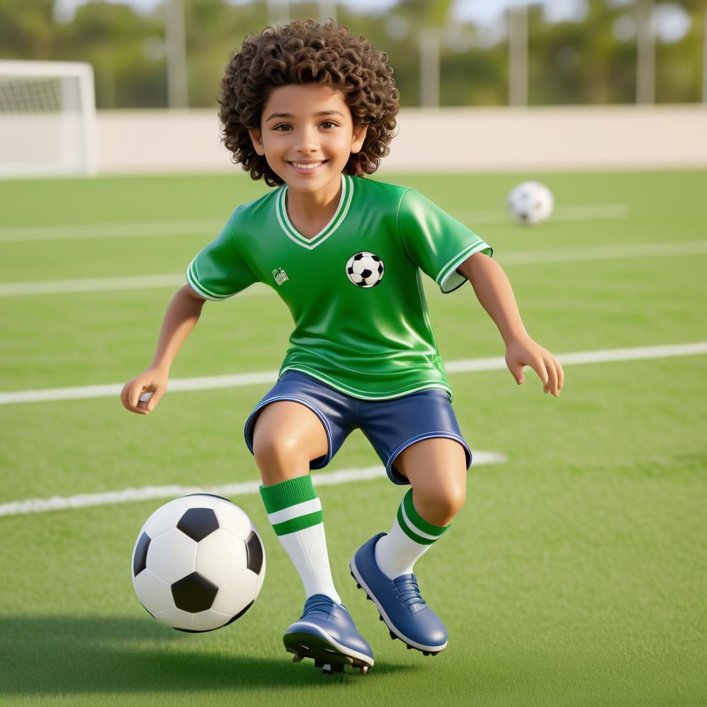 Young Hispanic Soccer Player in Action