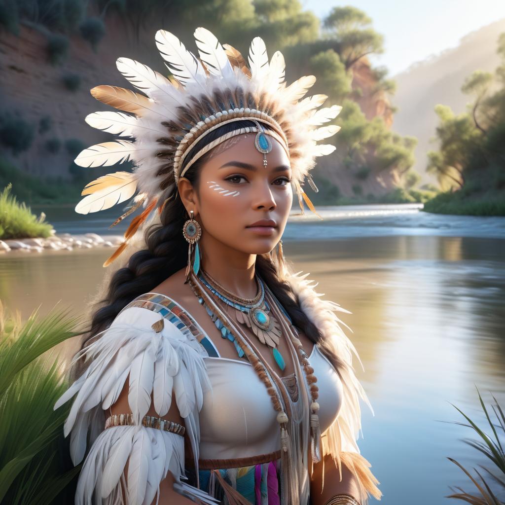 Stunning Indigenous Woman by Riverbank