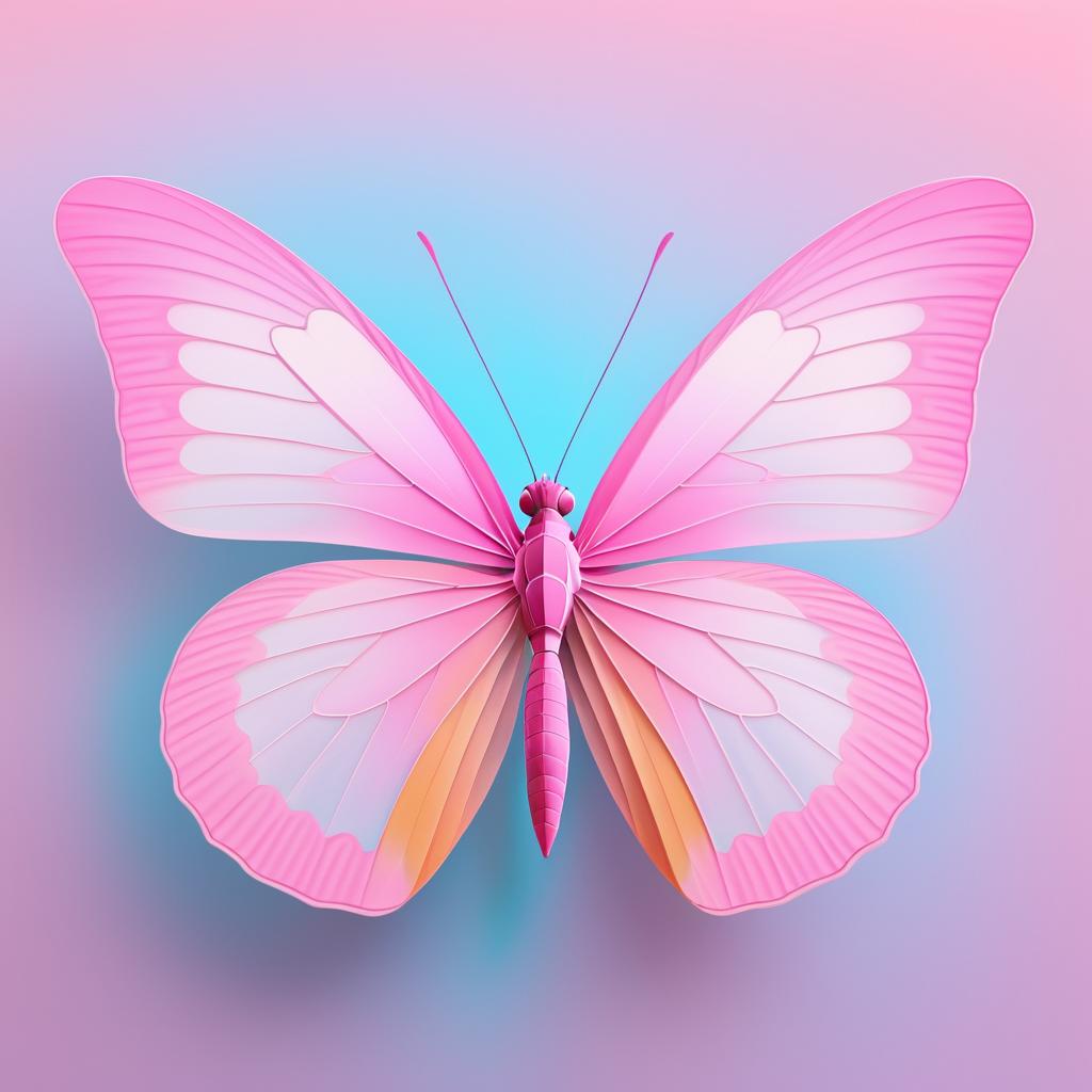 Elegant Pastel Pink Butterfly Portrait