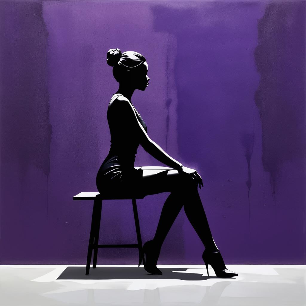 Elegant Silhouette of a Woman in Profile