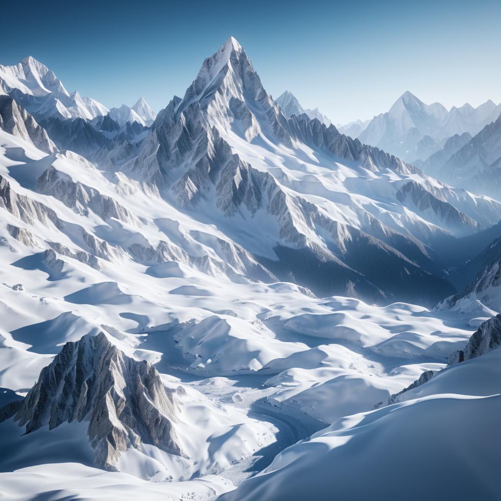 Stunning Hyperrealistic Alpine Snow Scene