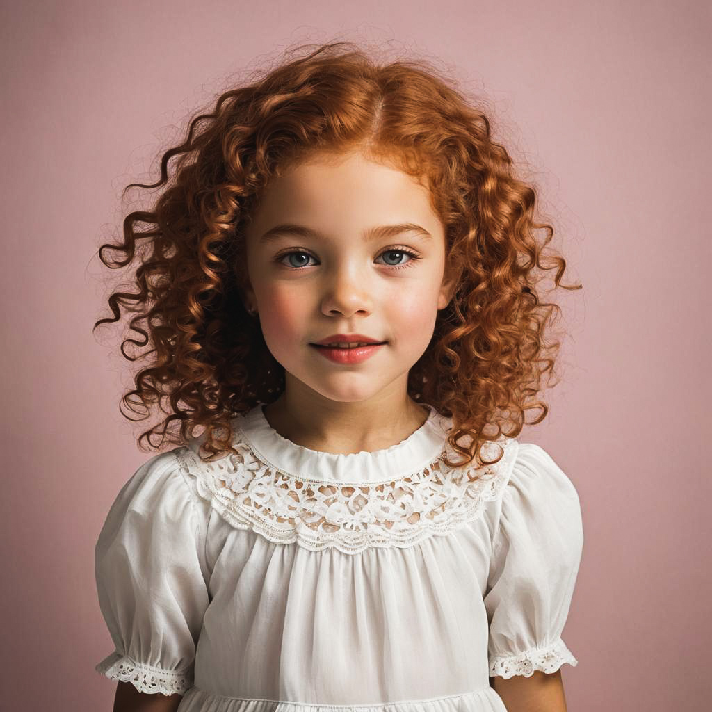 Delighted Little Girl in Airy Outfit