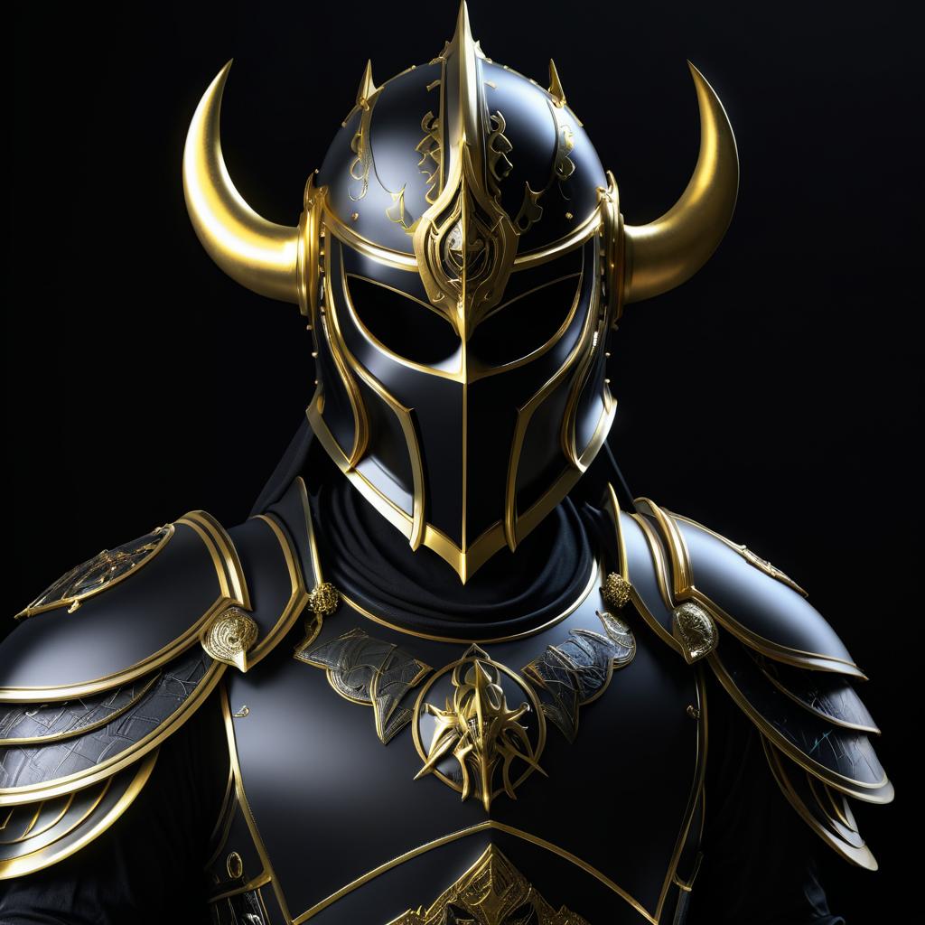 Gilded Sorcerer in Dramatic Black Armor