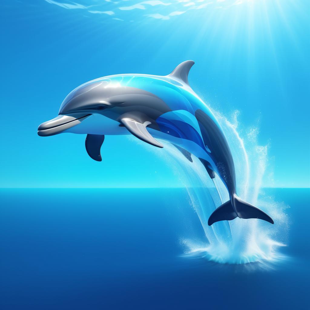 Playful Dolphin in Azure Ocean Art