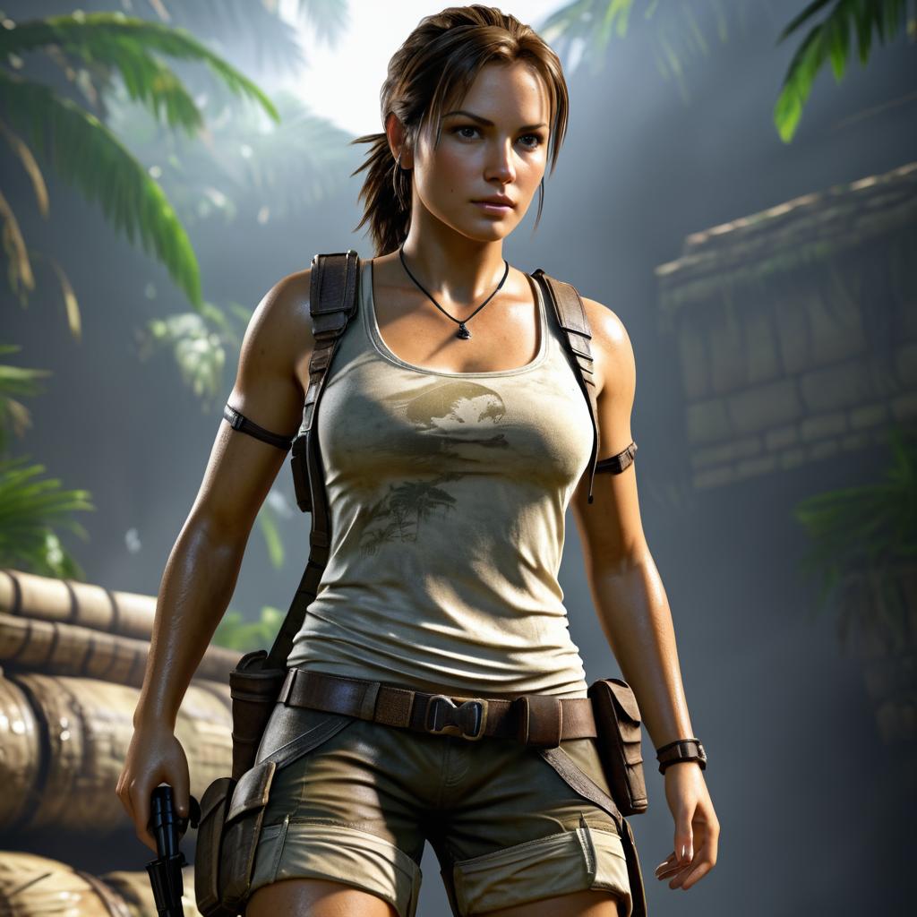 Realistic Lara Croft in Photorealistic Style