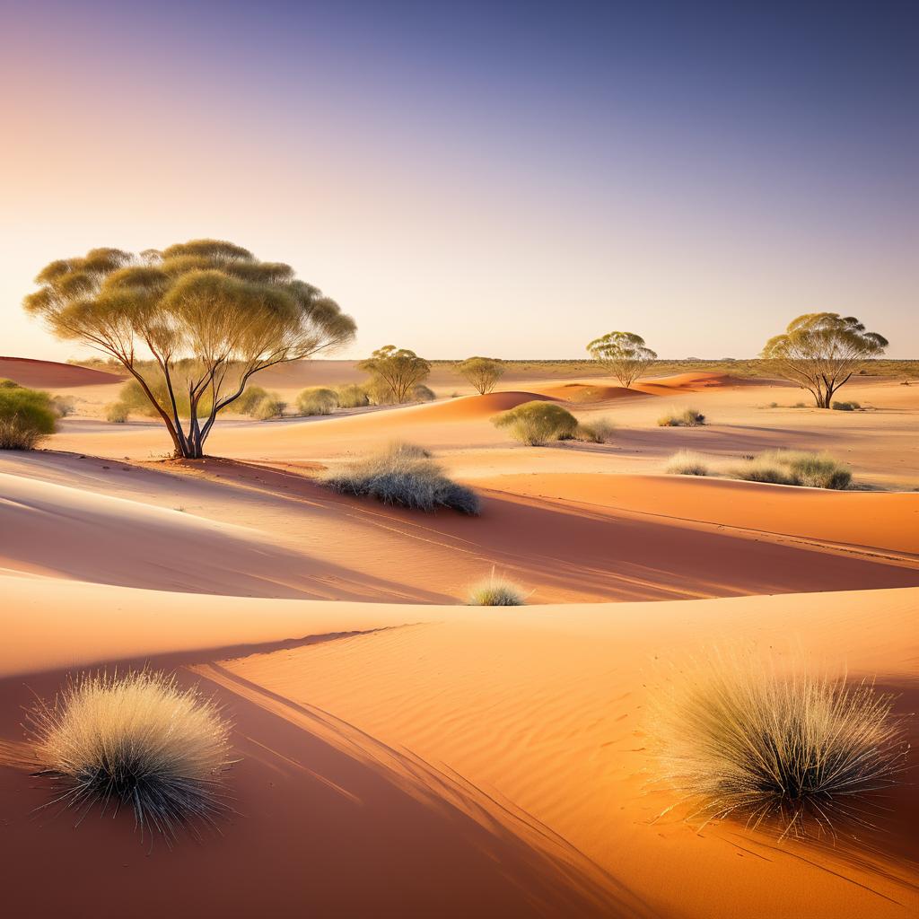 Monet-Style Serene Australian Desert Landscape