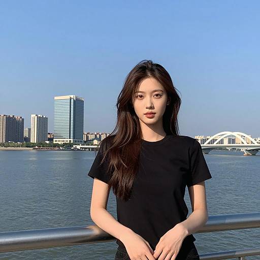 Realistic Cityscape Portrait of Girl