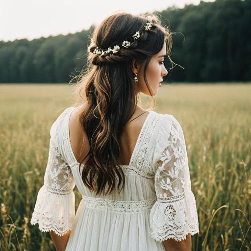 Boho Half-Updo Hairstyle in Field