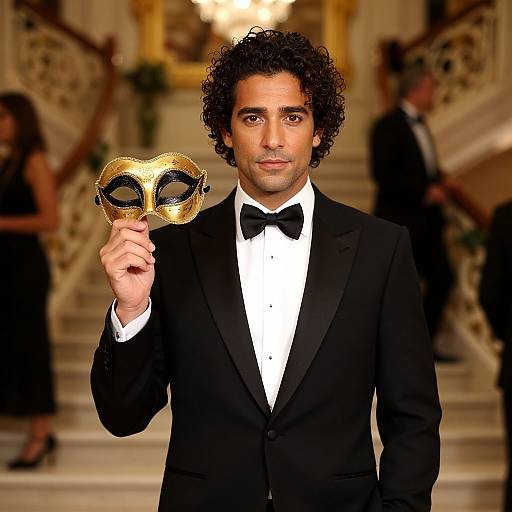 Elegant Man with Masquerade Mask