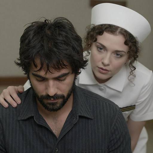 Nurse Comforting Man in Distress