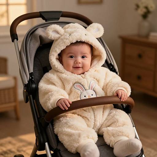 Cozy Newborn in Fluffy Bunny Night Suit