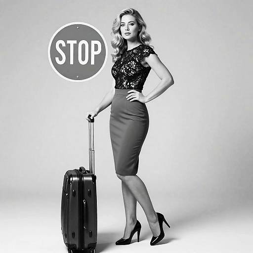 Elegant Woman in Black and White Photography