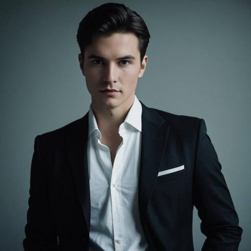 Handsome man in dark tailored suit