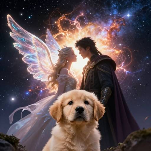 Celestial Bond Through a Puppy’s Eyes
