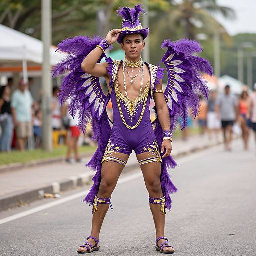 Purple Carnival Outfit Male Crossdressing
