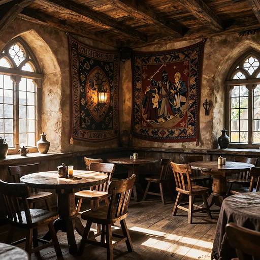 Vibrant Medieval Fantasy Tavern Interior