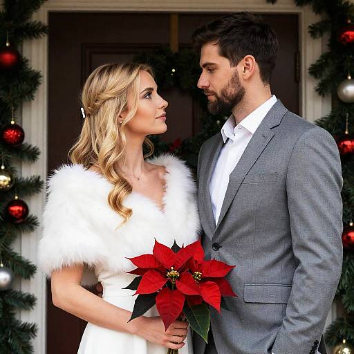 Romantic Christmas Couple Portrait