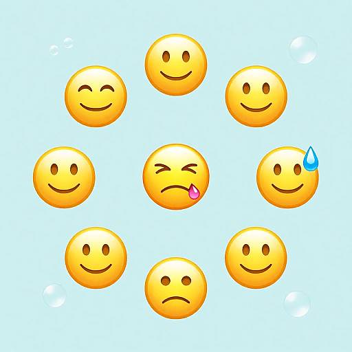 Minimalist Fish Emoticons Circle