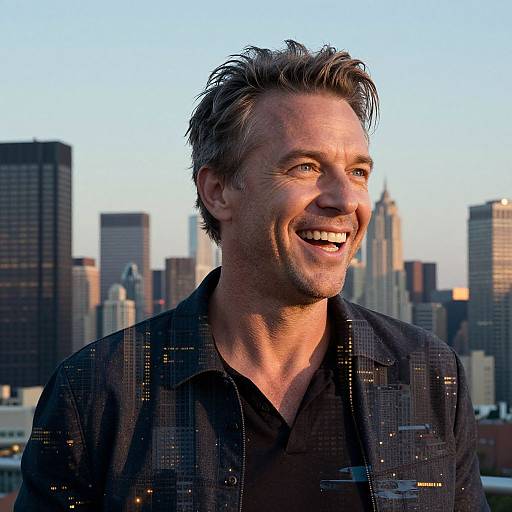 Photorealistic Double Exposure Urban Portrait