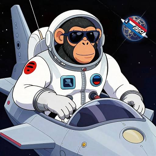 80s Animated Space Chimpanzee Hero